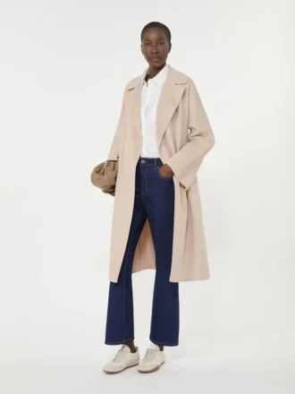 Manteau-robe en laine mélangée Double Face, couleur sable Manteau-robe en laine mélangée Double Face, couleur sable