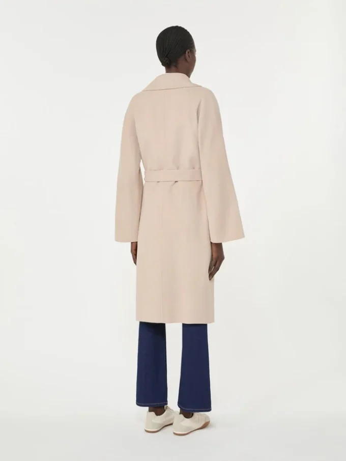 Manteau-robe en laine mélangée Double Face, couleur sable Manteau-robe en laine mélangée Double Face, couleur sable