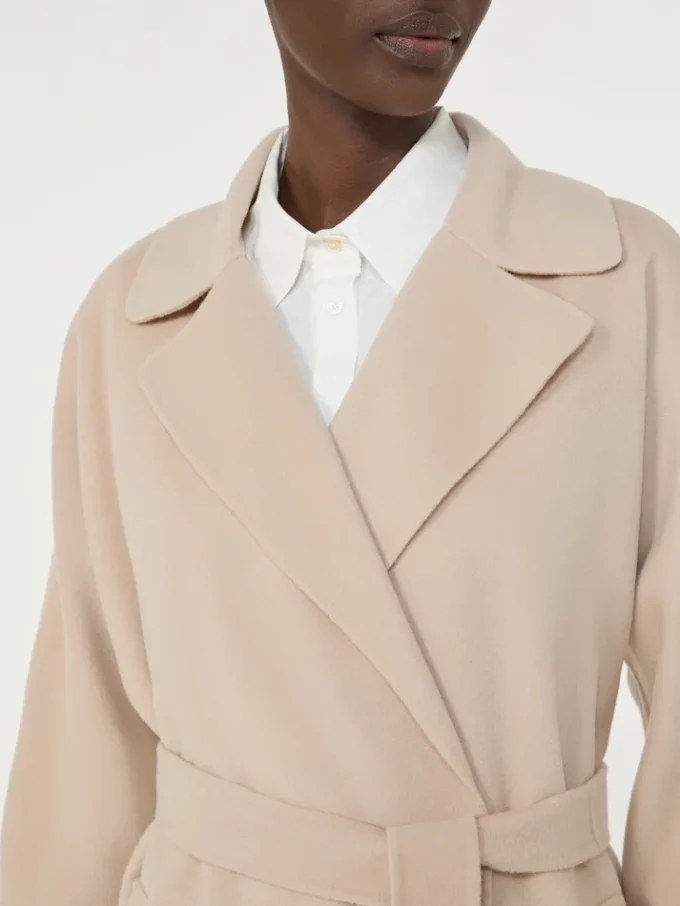 Manteau-robe en laine mélangée Double Face, couleur sable Manteau-robe en laine mélangée Double Face, couleur sable