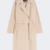 Manteau-robe en laine mélangée Double Face, couleur sable Manteau-robe en laine mélangée Double Face, couleur sable