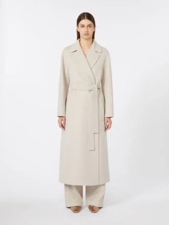 Manteau-robe en laine, sable