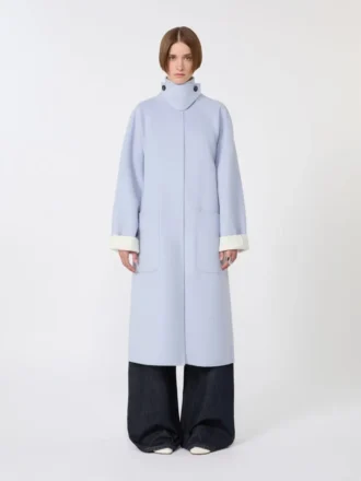 Manteau réversible en Pure Wool, bleu avio