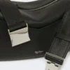 Micro-sac à main en cuir peu brillant, noir