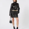 Mini-sac Soffy en cuir nappa matelassé, noir