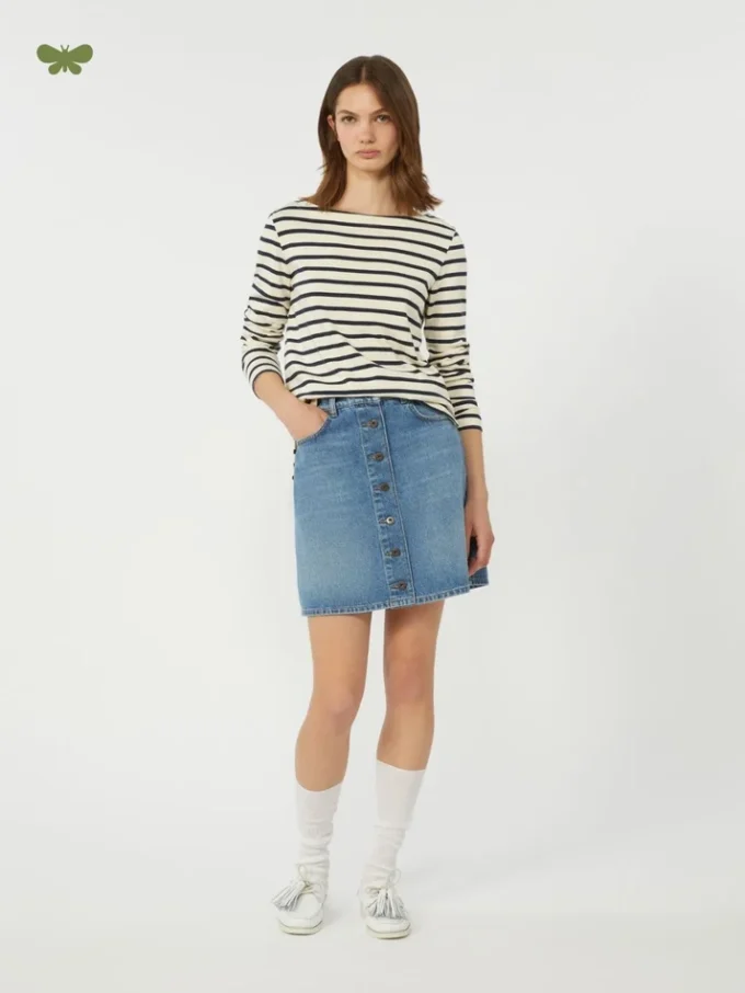 Mini-jupe en denim authentique, bleu marine Mini-jupe en denim authentique, bleu marine