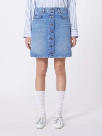 Mini-jupe en denim authentique, bleu marine
