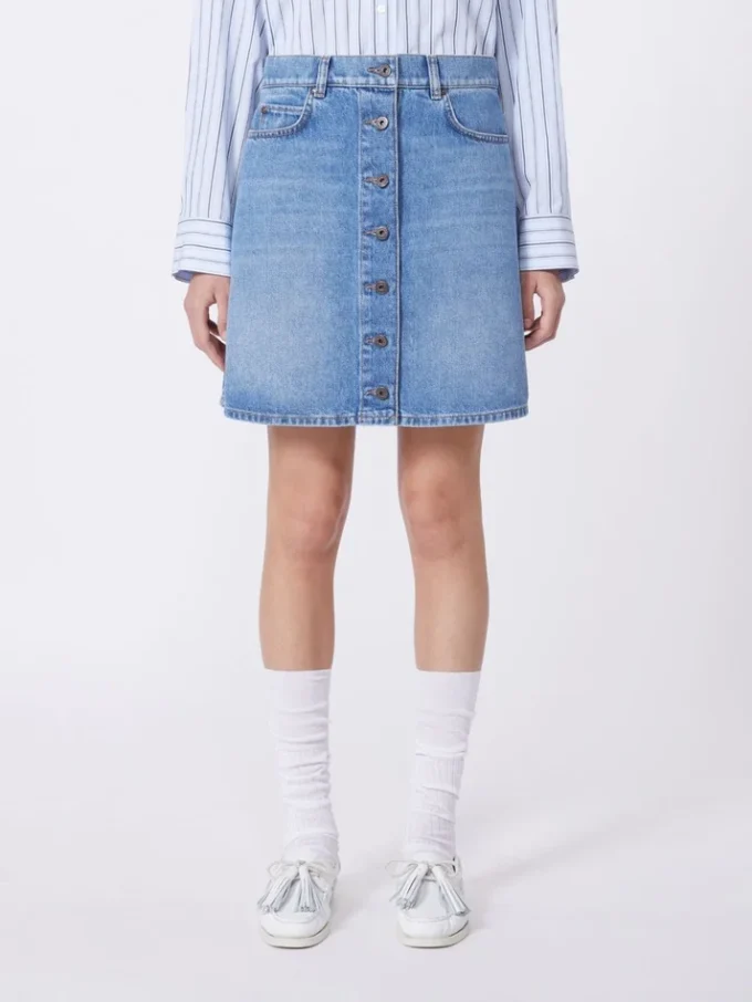 Mini-jupe en denim authentique, bleu marine Mini-jupe en denim authentique, bleu marine