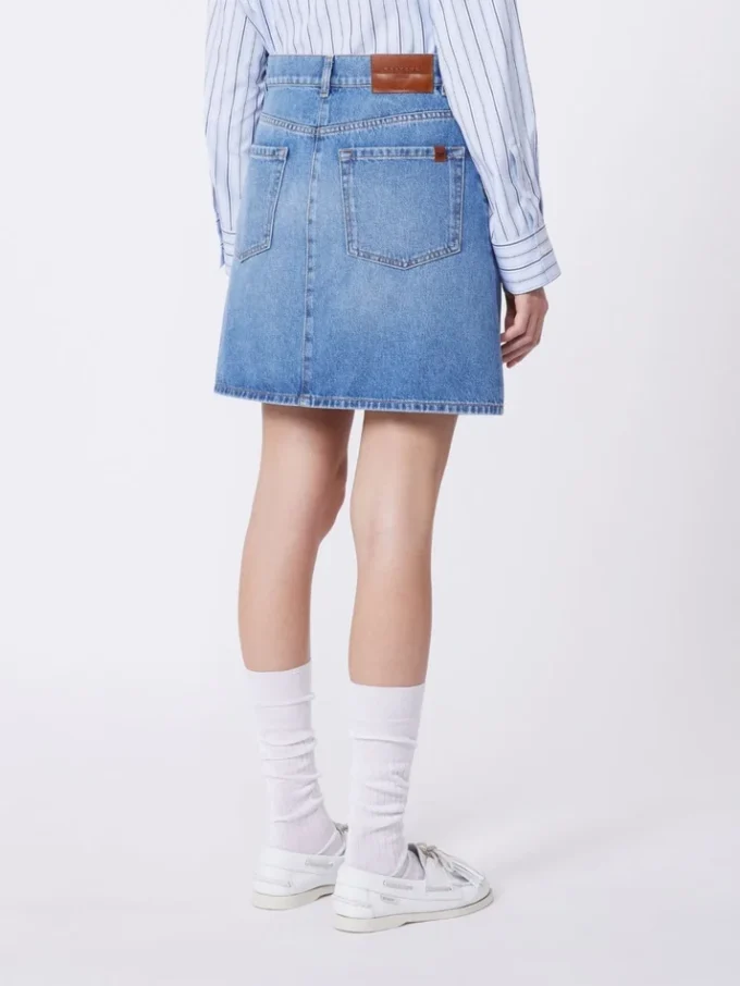 Mini-jupe en denim authentique, bleu marine Mini-jupe en denim authentique, bleu marine