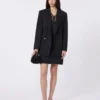Mini-jupe en gabardine stretch, noire Mini-jupe en gabardine stretch, noire