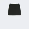 Mini-jupe en gabardine stretch, noire Mini-jupe en gabardine stretch, noire