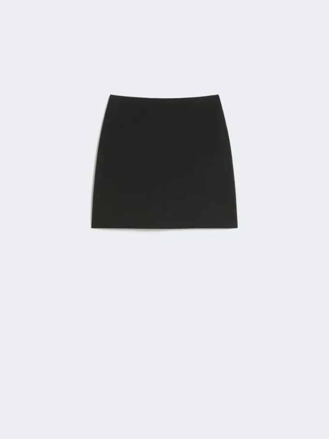 Mini-jupe en gabardine stretch, noire Mini-jupe en gabardine stretch, noire