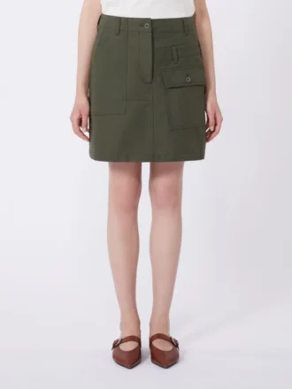 Mini-jupe en toile déperlante, kaki