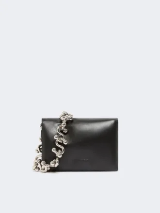 Mini-sac Soffy en cuir nappa matelassé, noir