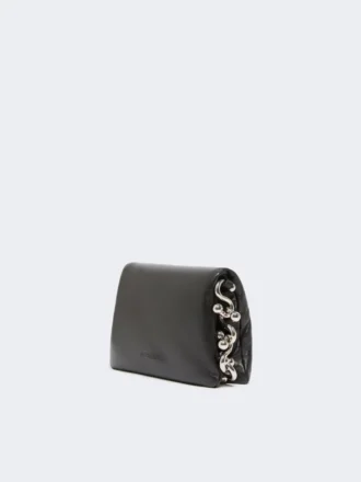 Mini-sac Soffy en cuir nappa matelassé, noir