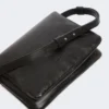 Mini-sac Soffy en cuir nappa matelassé, noir