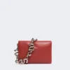 Mini-sac Soffy en cuir nappa matelassé, rouge brique