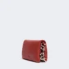 Mini-sac Soffy en cuir nappa matelassé, rouge brique