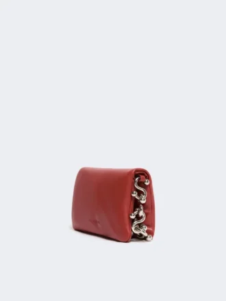 Mini-sac Soffy en cuir nappa matelassé, rouge brique