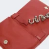 Mini-sac Soffy en cuir nappa matelassé, rouge brique