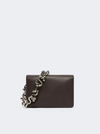 Mini sac Soffy en cuir nappa rembourré, couleur cacao