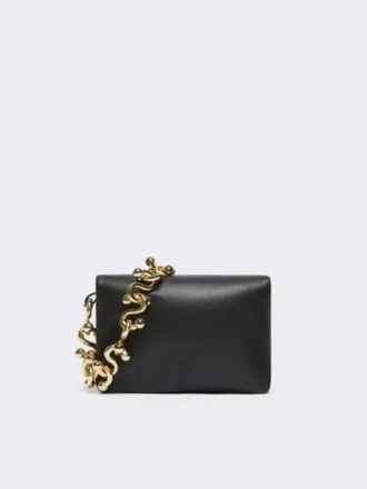 Mini sac Soffy en cuir nappa rembourré, noir