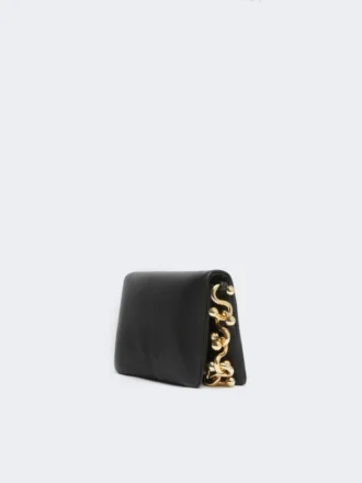 Mini sac Soffy en cuir nappa rembourré, noir
