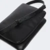 Mini sac Soffy en cuir nappa rembourré, noir