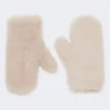 Mitaines en alpaga et laine teddy, beige Mitaines en alpaga et laine teddy, beige