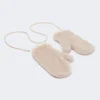 Mitaines en alpaga et laine teddy, beige Mitaines en alpaga et laine teddy, beige