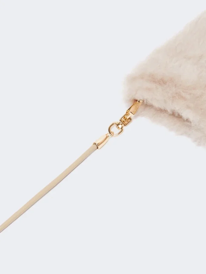 Mitaines en alpaga et laine teddy, beige Mitaines en alpaga et laine teddy, beige