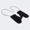 Mitaines en alpaga et laine teddy, noires Mitaines en alpaga et laine teddy, noires
