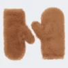 Mitaines en tissu Teddy, couleur camel Mitaines en tissu Teddy, couleur camel