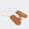 Mitaines en tissu Teddy, couleur camel Mitaines en tissu Teddy, couleur camel