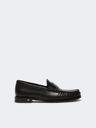 Mocassins classiques en cuir, noirs