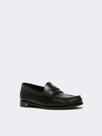 Mocassins classiques en cuir, noirs