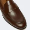 Mocassins en cuir semi-brillant, couleur cacao Mocassins en cuir semi-brillant, couleur cacao