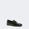Mocassins en cuir semi-brillant, noir Mocassins en cuir semi-brillant, noir