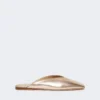 Mules en cuir nappa laminé, rose Mules en cuir nappa laminé, rose