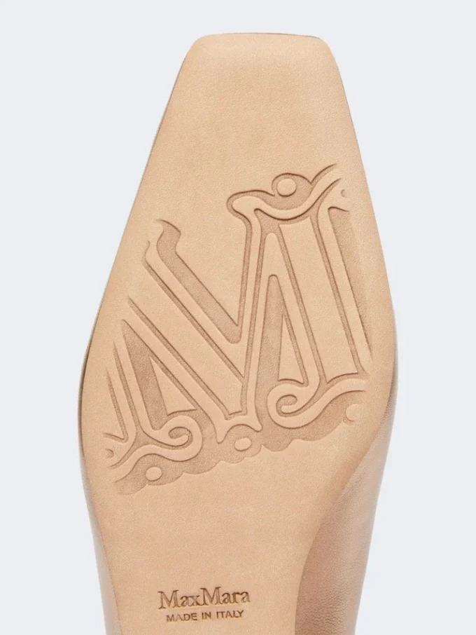 Mules en cuir nappa laminé, rose Mules en cuir nappa laminé, rose