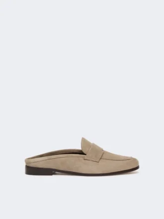 Mules en daim, couleur boue