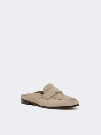 Mules en daim, couleur boue