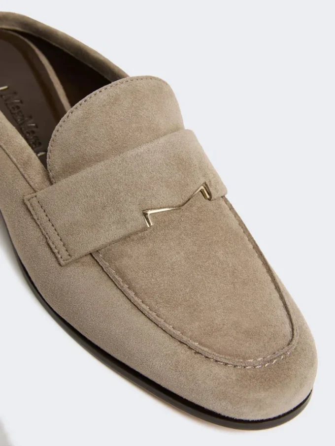 Mules en daim, couleur boue Mules en daim, couleur boue