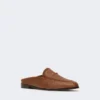 Mules en toile effet raphia, brun ambré Mules en toile effet raphia, brun ambré