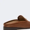 Mules en toile effet raphia, brun ambré Mules en toile effet raphia, brun ambré