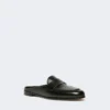 Mules mocassins en cuir lisse, noir Mules mocassins en cuir lisse, noir