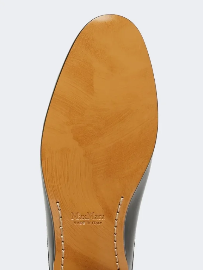 Mules mocassins en cuir lisse, noir Mules mocassins en cuir lisse, noir