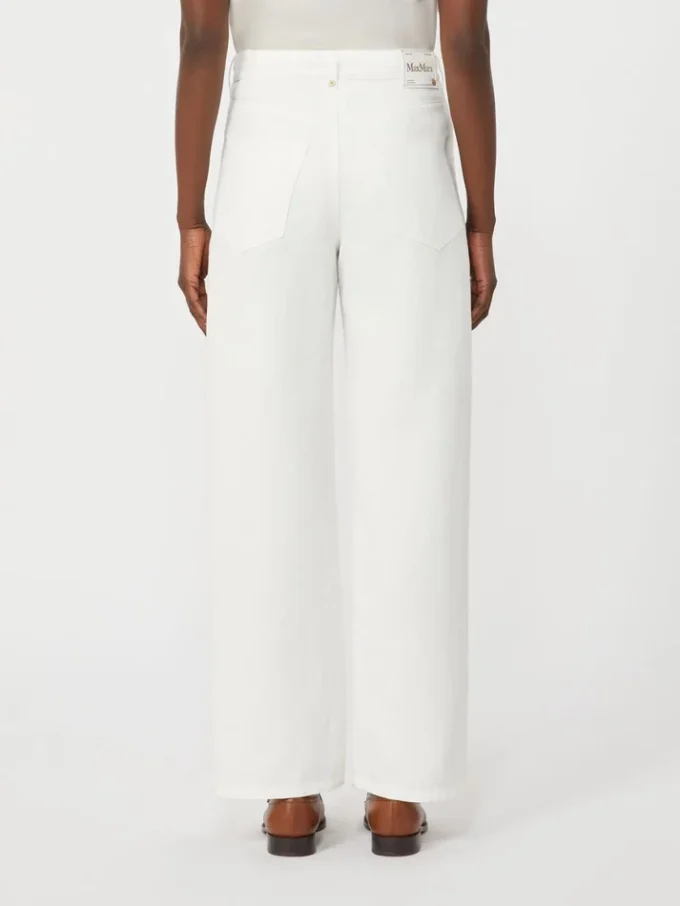 Pantalon 5 poches en coton et lin, blanc Pantalon 5 poches en coton et lin, blanc