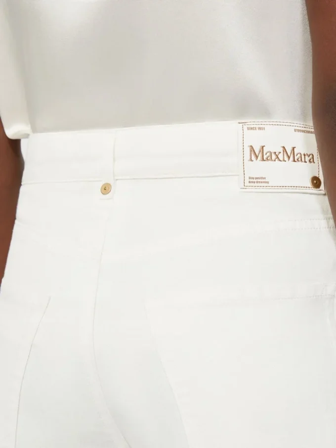 Pantalon 5 poches en coton et lin, blanc Pantalon 5 poches en coton et lin, blanc