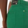 Pantalon 5 poches en coton et lin, vert Pantalon 5 poches en coton et lin, vert