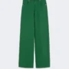 Pantalon 5 poches en coton et lin, vert Pantalon 5 poches en coton et lin, vert
